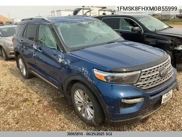 2021 Ford Explorer Limited VIN: 1FMSK8FHXMGB55999 Lot: 30065810