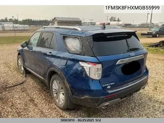 2021 Ford Explorer Limited VIN: 1FMSK8FHXMGB55999 Lot: 30065810