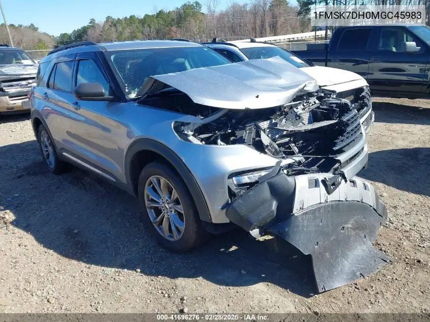 2021 Ford Explorer Xlt VIN: 1FMSK7DH0MGC45983 Lot: 41696276