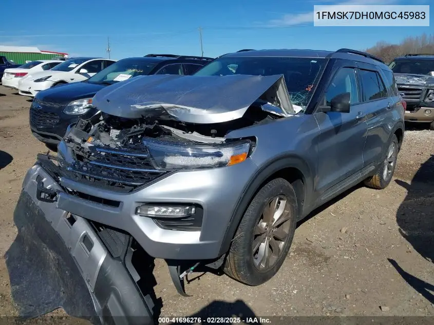 2021 Ford Explorer Xlt VIN: 1FMSK7DH0MGC45983 Lot: 41696276