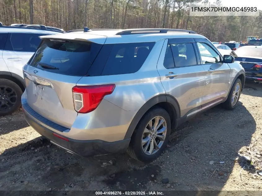 2021 Ford Explorer Xlt VIN: 1FMSK7DH0MGC45983 Lot: 41696276