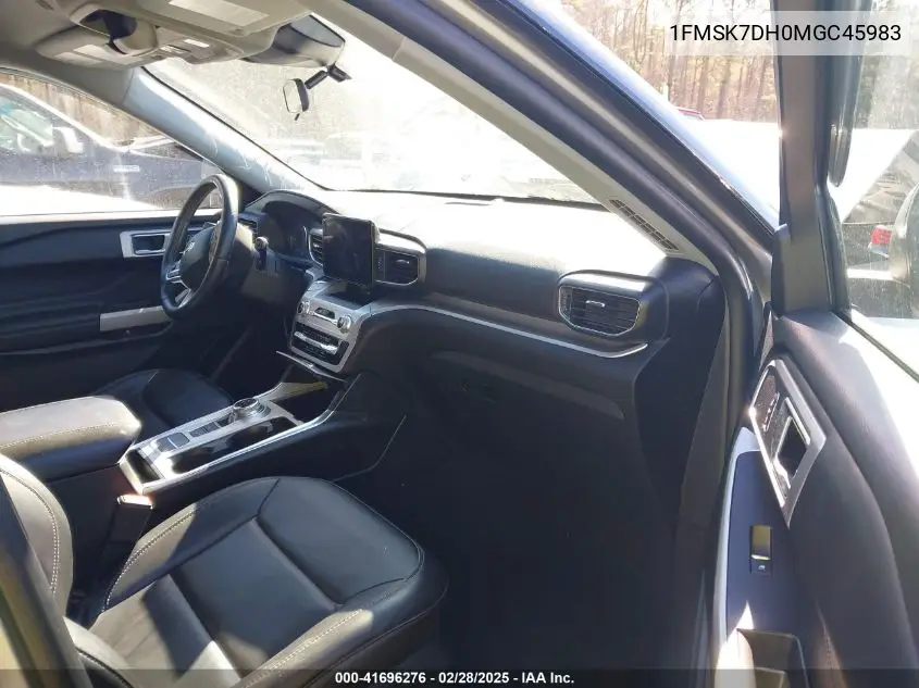 2021 Ford Explorer Xlt VIN: 1FMSK7DH0MGC45983 Lot: 41696276
