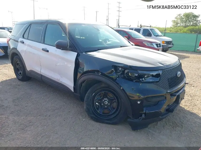 2021 Ford Police Interceptor VIN: 1FM5K8AB5MGC33122 Lot: 42216898