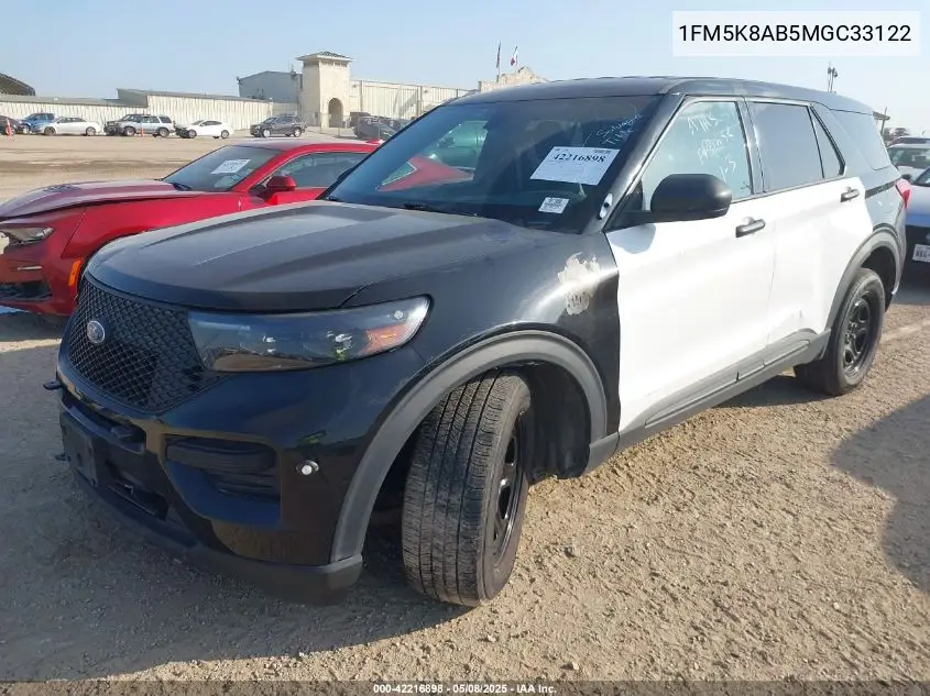 2021 Ford Police Interceptor VIN: 1FM5K8AB5MGC33122 Lot: 42216898
