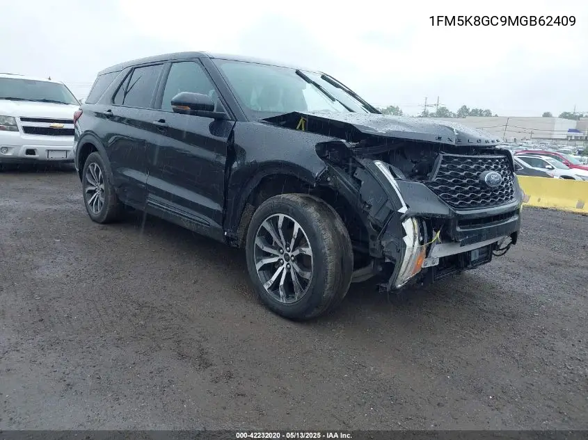 2021 Ford Explorer St VIN: 1FM5K8GC9MGB62409 Lot: 42232020