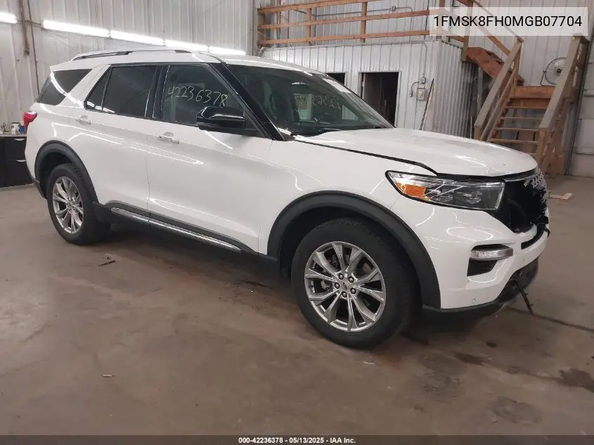 2021 Ford Explorer Limited VIN: 1FMSK8FH0MGB07704 Lot: 42236378