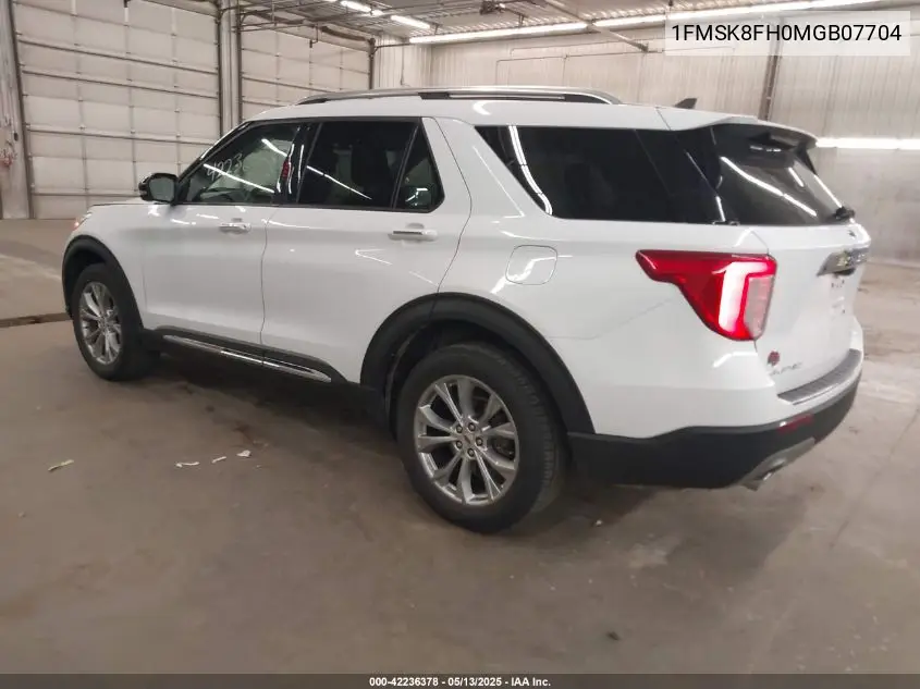 2021 Ford Explorer Limited VIN: 1FMSK8FH0MGB07704 Lot: 42236378