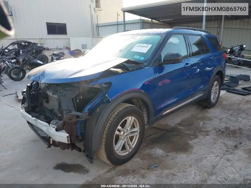 2021 Ford Explorer Xlt VIN: 1FMSK8DHXMGB65760 Lot: 42246046