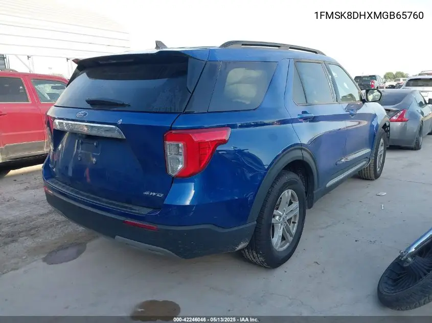 2021 Ford Explorer Xlt VIN: 1FMSK8DHXMGB65760 Lot: 42246046