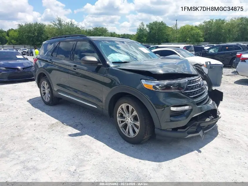 2021 Ford Explorer Xlt VIN: 1FMSK7DH8MGC34875 Lot: 42254862
