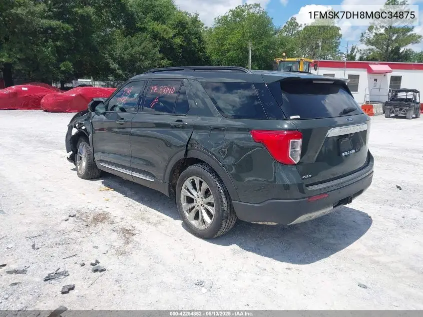 2021 Ford Explorer Xlt VIN: 1FMSK7DH8MGC34875 Lot: 42254862