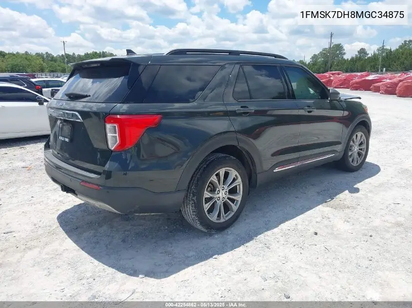 2021 Ford Explorer Xlt VIN: 1FMSK7DH8MGC34875 Lot: 42254862