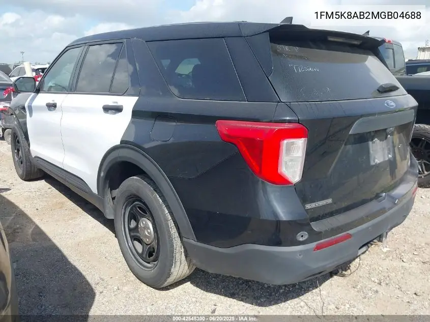 2021 Ford Police Interceptor VIN: 1FM5K8AB2MGB04688 Lot: 42545300