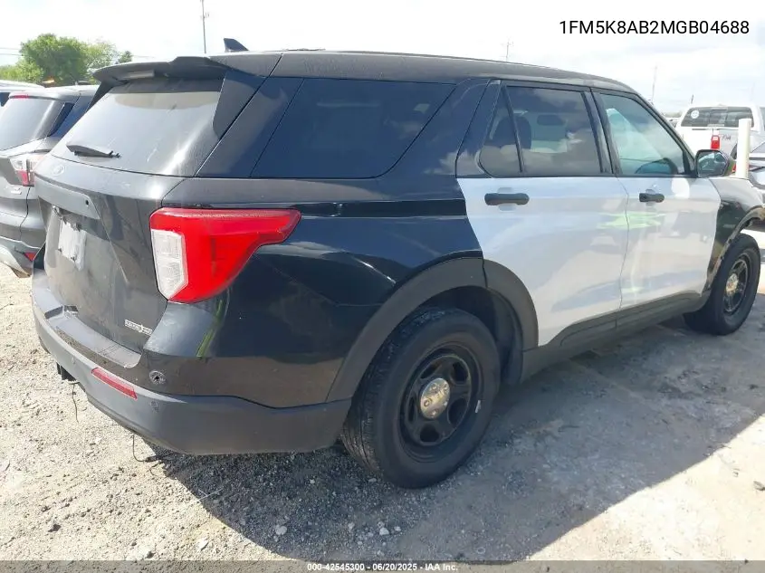 2021 Ford Police Interceptor VIN: 1FM5K8AB2MGB04688 Lot: 42545300