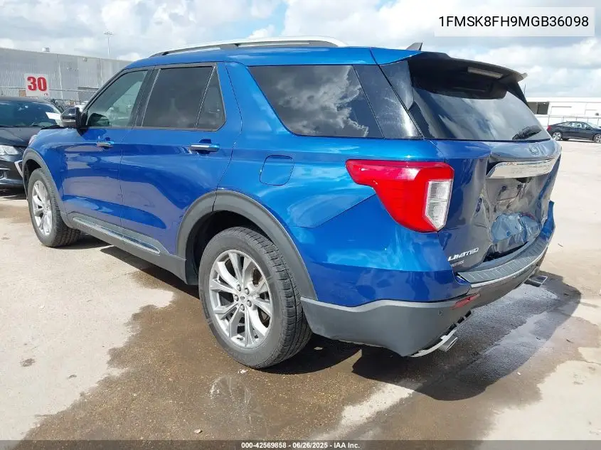 2021 Ford Explorer Limited VIN: 1FMSK8FH9MGB36098 Lot: 42569858