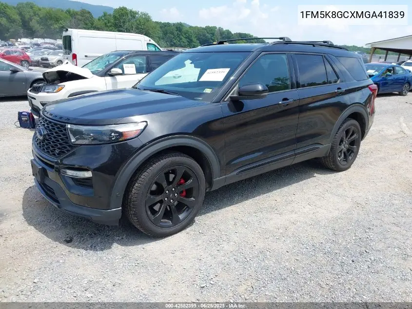 2021 Ford Explorer St VIN: 1FM5K8GCXMGA41839 Lot: 42582399
