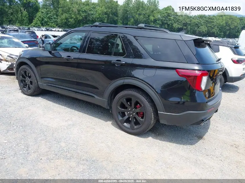 2021 Ford Explorer St VIN: 1FM5K8GCXMGA41839 Lot: 42582399