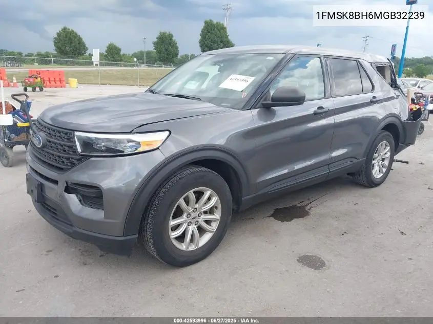 2021 Ford Explorer VIN: 1FMSK8BH6MGB32239 Lot: 42593996