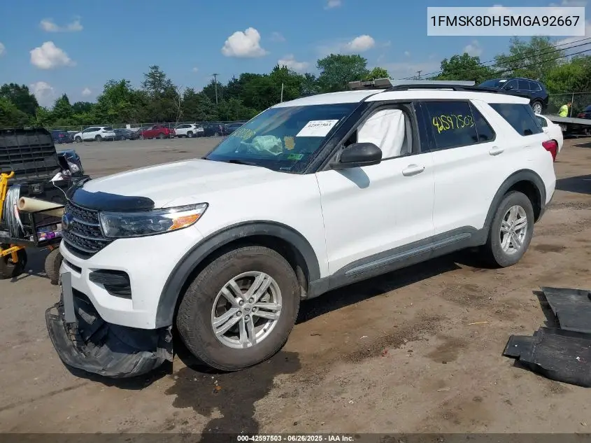 2021 Ford Explorer Xlt VIN: 1FMSK8DH5MGA92667 Lot: 42597503