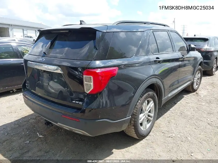 2021 Ford Explorer Xlt VIN: 1FMSK8DH8MGC25034 Lot: 42615987