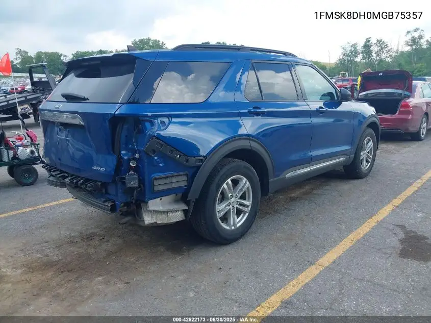 2021 Ford Explorer Xlt VIN: 1FMSK8DH0MGB75357 Lot: 42622173