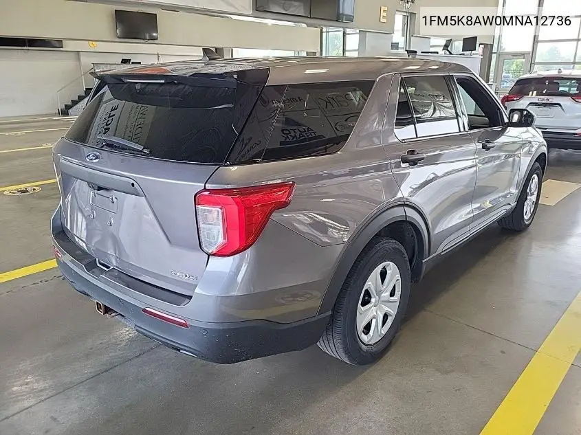 2021 Ford Explorer Police Interceptor VIN: 1FM5K8AW0MNA12736 Lot: 42634816