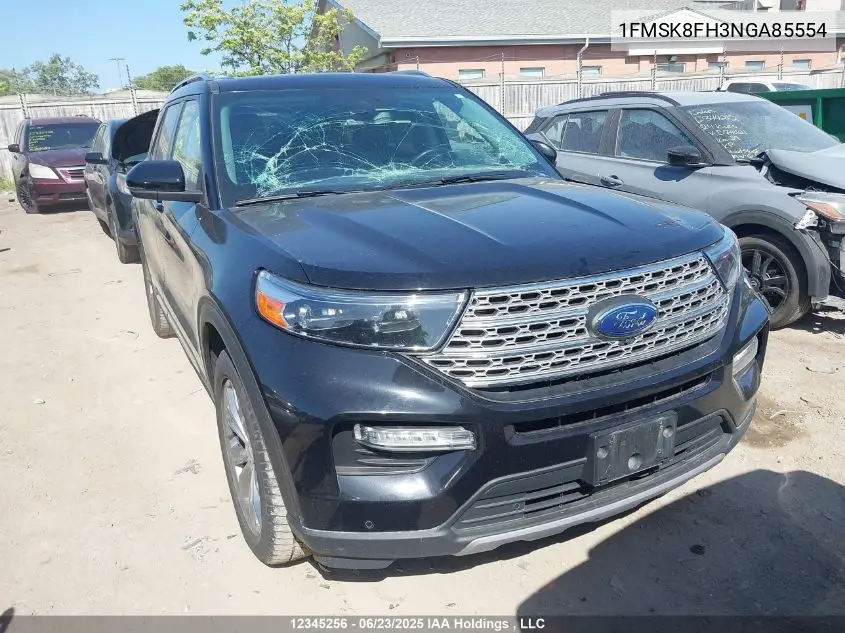2022 Ford Explorer Limited VIN: 1FMSK8FH3NGA85554 Lot: 12345256