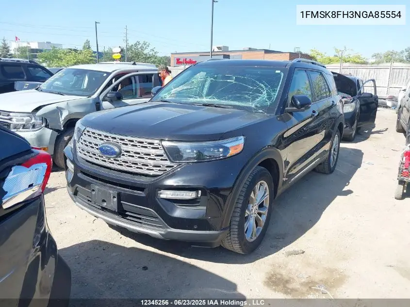 2022 Ford Explorer Limited VIN: 1FMSK8FH3NGA85554 Lot: 12345256
