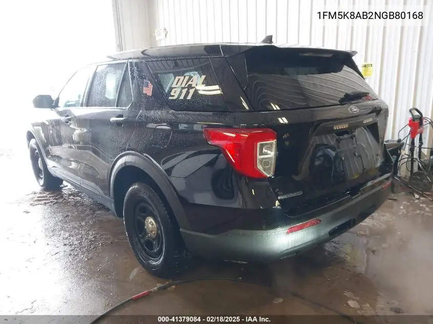 2022 Ford Police Interceptor VIN: 1FM5K8AB2NGB80168 Lot: 41379084