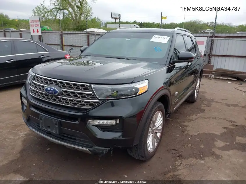 2022 Ford Explorer King Ranch VIN: 1FM5K8LC5NGA34787 Lot: 42066427