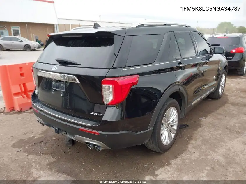2022 Ford Explorer King Ranch VIN: 1FM5K8LC5NGA34787 Lot: 42066427