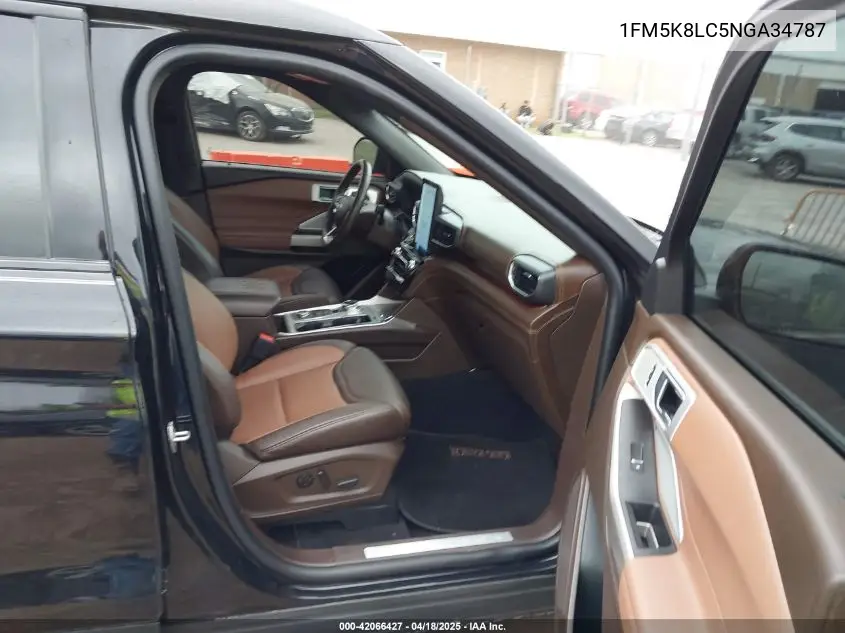 2022 Ford Explorer King Ranch VIN: 1FM5K8LC5NGA34787 Lot: 42066427