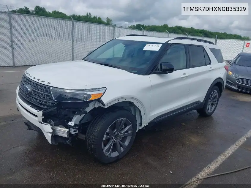 2022 Ford Explorer Xlt VIN: 1FMSK7DHXNGB35329 Lot: 42221442