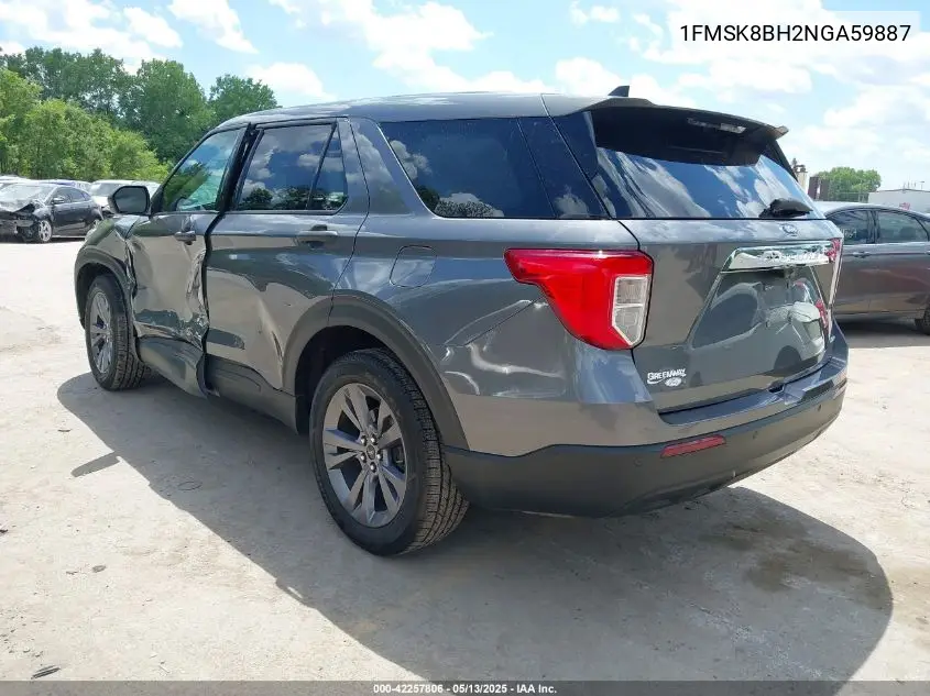 2022 Ford Explorer VIN: 1FMSK8BH2NGA59887 Lot: 42257806