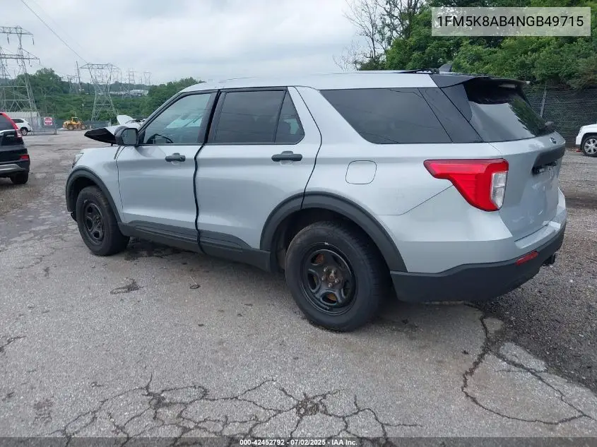 2022 Ford Police Interceptor VIN: 1FM5K8AB4NGB49715 Lot: 42452792