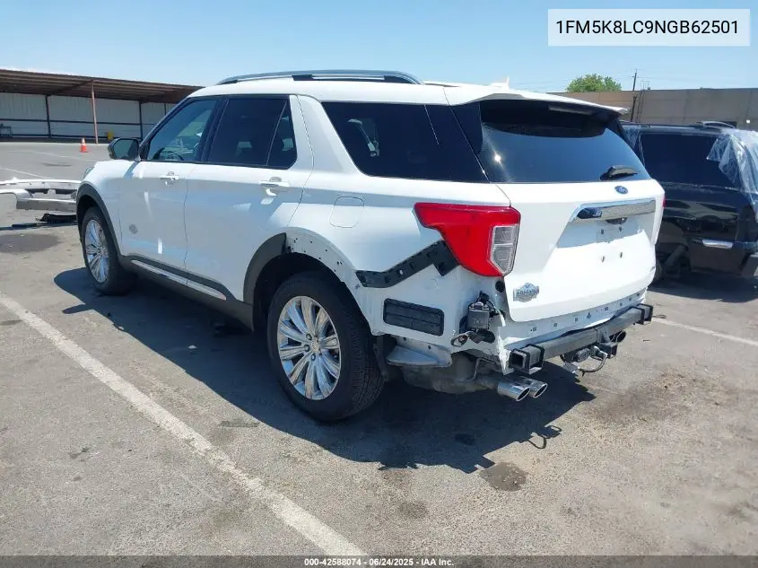 2022 Ford Explorer King Ranch VIN: 1FM5K8LC9NGB62501 Lot: 42588074