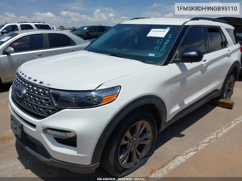2022 Ford Explorer Xlt VIN: 1FMSK8DH9NGB95110 Lot: 42604836