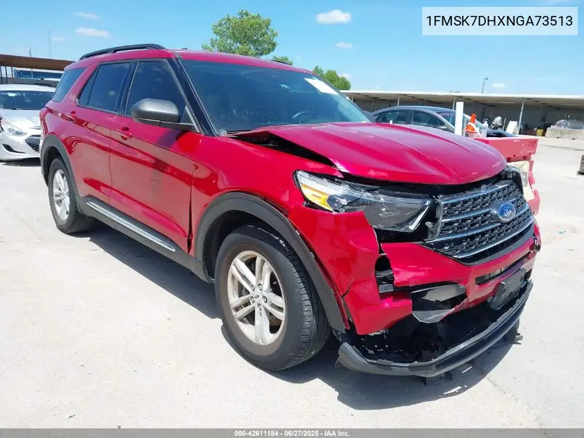 2022 Ford Explorer Xlt VIN: 1FMSK7DHXNGA73513 Lot: 42611184
