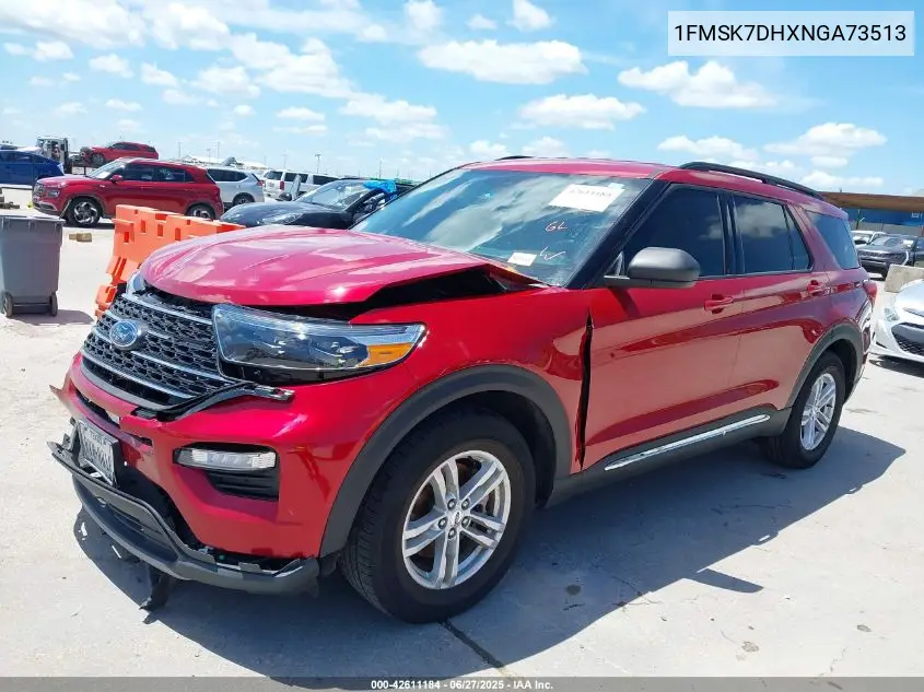 2022 Ford Explorer Xlt VIN: 1FMSK7DHXNGA73513 Lot: 42611184