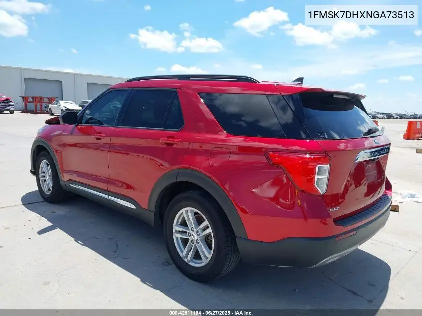2022 Ford Explorer Xlt VIN: 1FMSK7DHXNGA73513 Lot: 42611184
