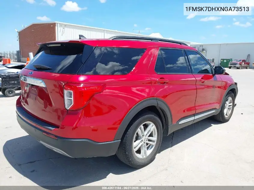 2022 Ford Explorer Xlt VIN: 1FMSK7DHXNGA73513 Lot: 42611184