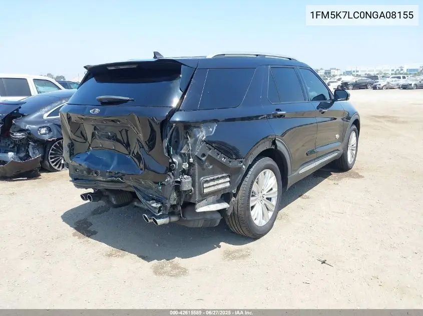 2022 Ford Explorer King Ranch VIN: 1FM5K7LC0NGA08155 Lot: 42615589