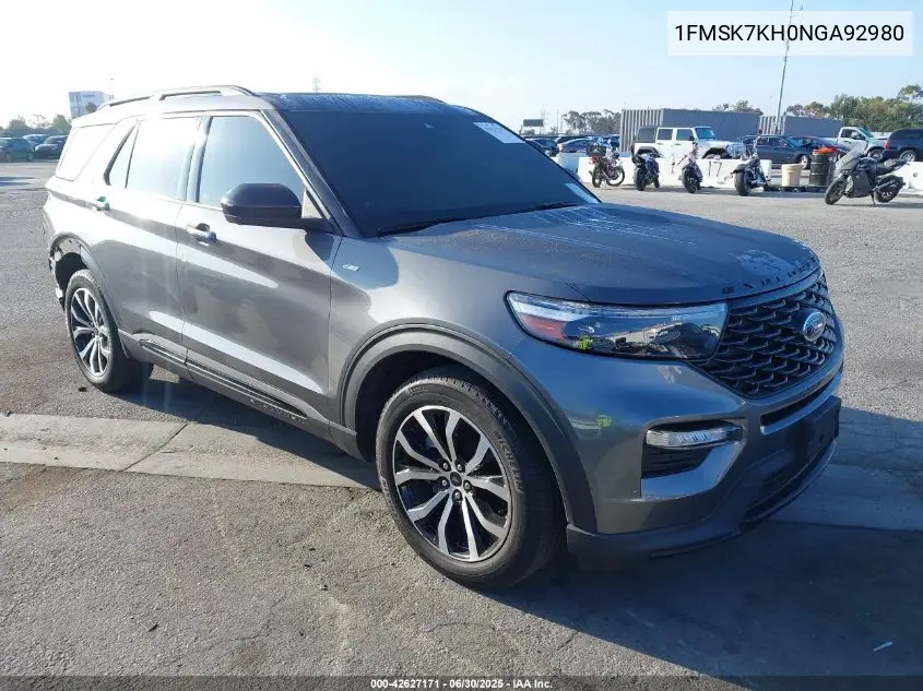 1FMSK7KH0NGA92980 2022 Ford Explorer St-Line
