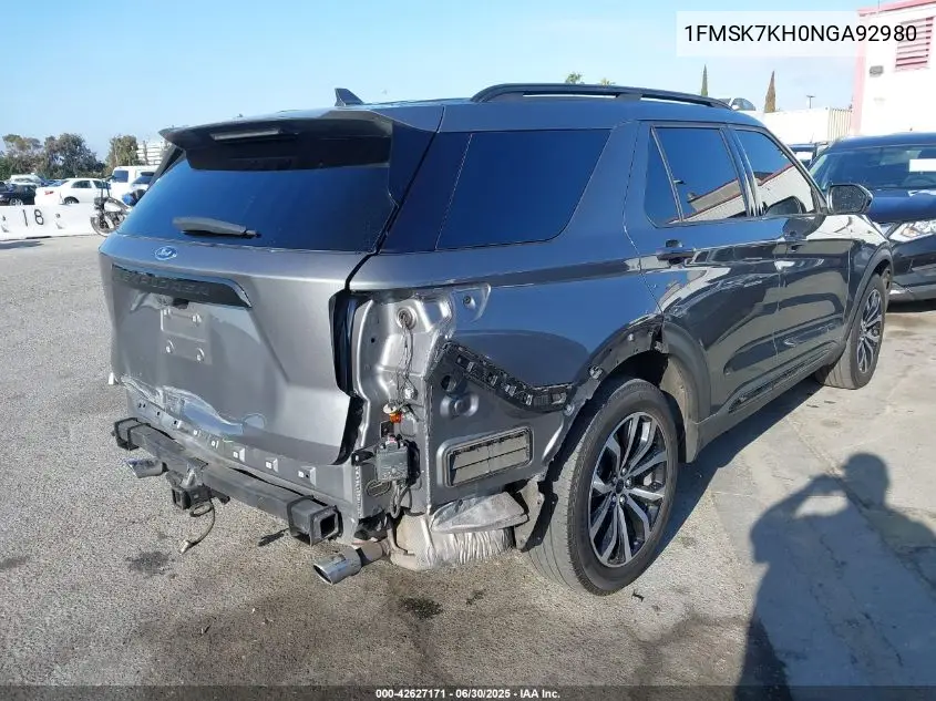 1FMSK7KH0NGA92980 2022 Ford Explorer St-Line