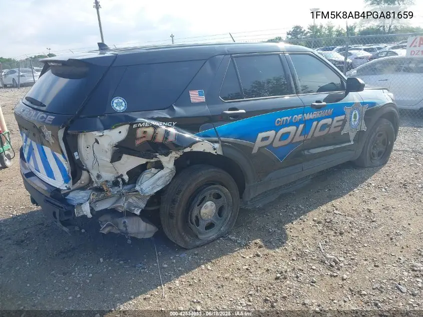 2023 Ford Police Interceptor VIN: 1FM5K8AB4PGA81659 Lot: 42534953