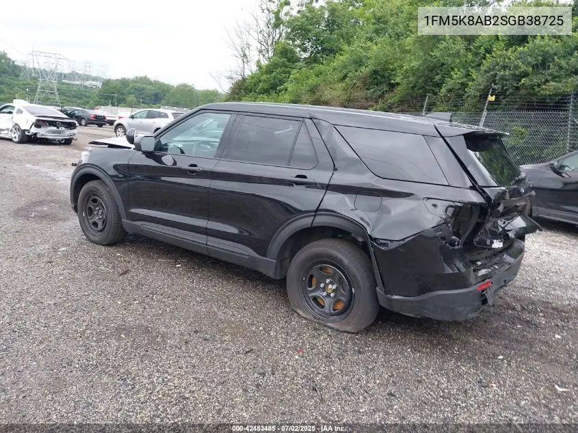 2025 Ford Police Interceptor VIN: 1FM5K8AB2SGB38725 Lot: 42453485