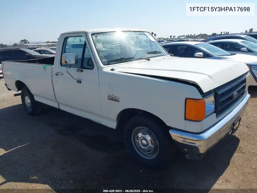 1987 Ford F150 VIN: 1FTCF15Y3HPA17698 Lot: 42618531