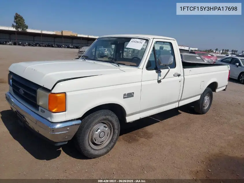 1987 Ford F150 VIN: 1FTCF15Y3HPA17698 Lot: 42618531