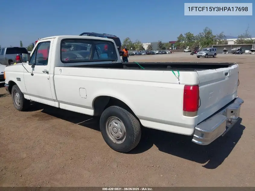 1987 Ford F150 VIN: 1FTCF15Y3HPA17698 Lot: 42618531