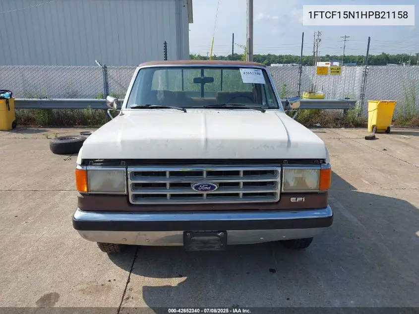 1987 Ford F150 VIN: 1FTCF15N1HPB21158 Lot: 42652340